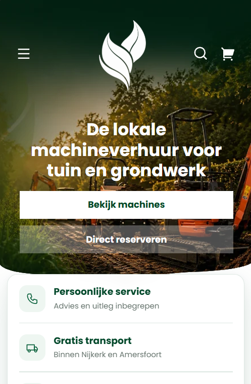 Productpagina van Leermans Verhuurt op tablet
